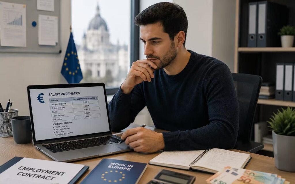 Salary comparison for cleaners in Europe