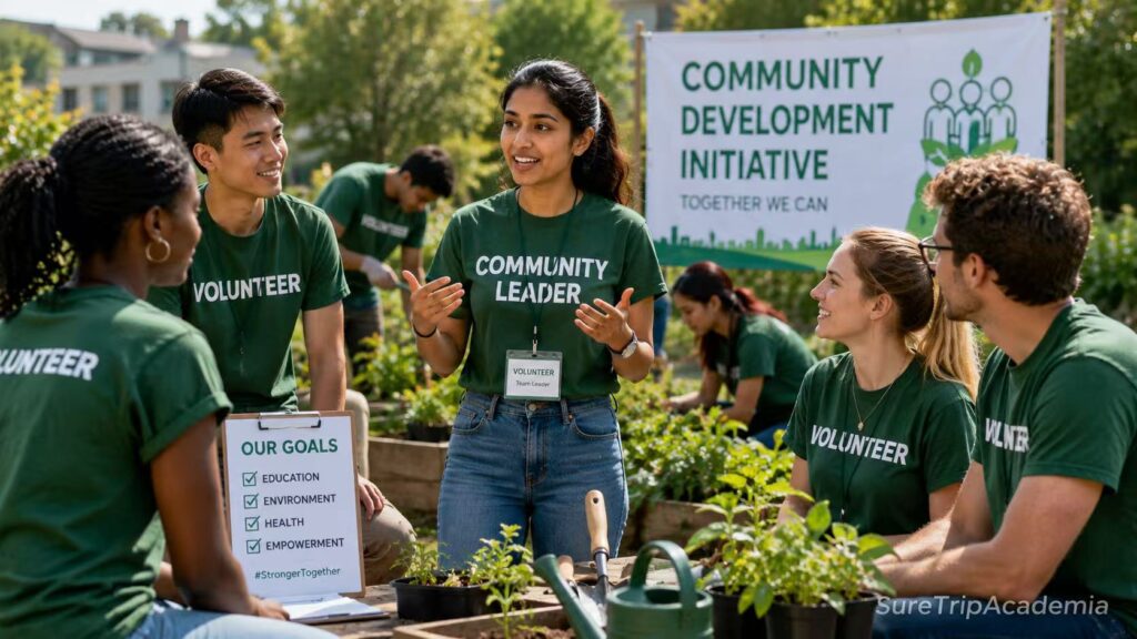 International student demonstrating leadership through community service.