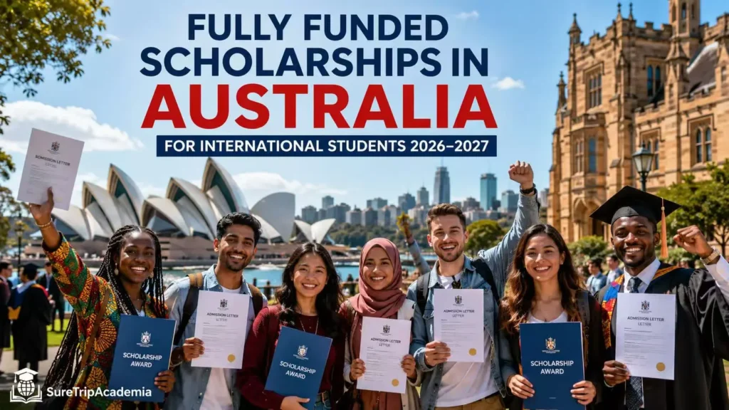 International students celebrating fully funded scholarship opportunities in Australia.