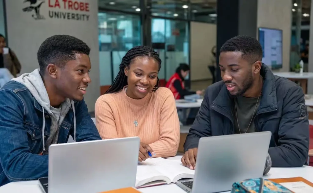 African students studying in Australia through scholarship opportunities.